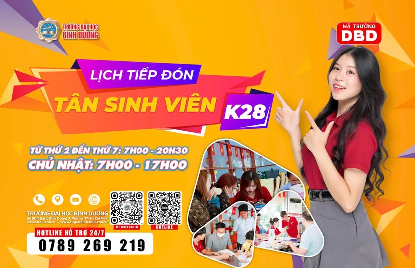 BDU THÔNG BÁO LỊCH TIẾP ĐÓN TÂN SINH VIÊN K28