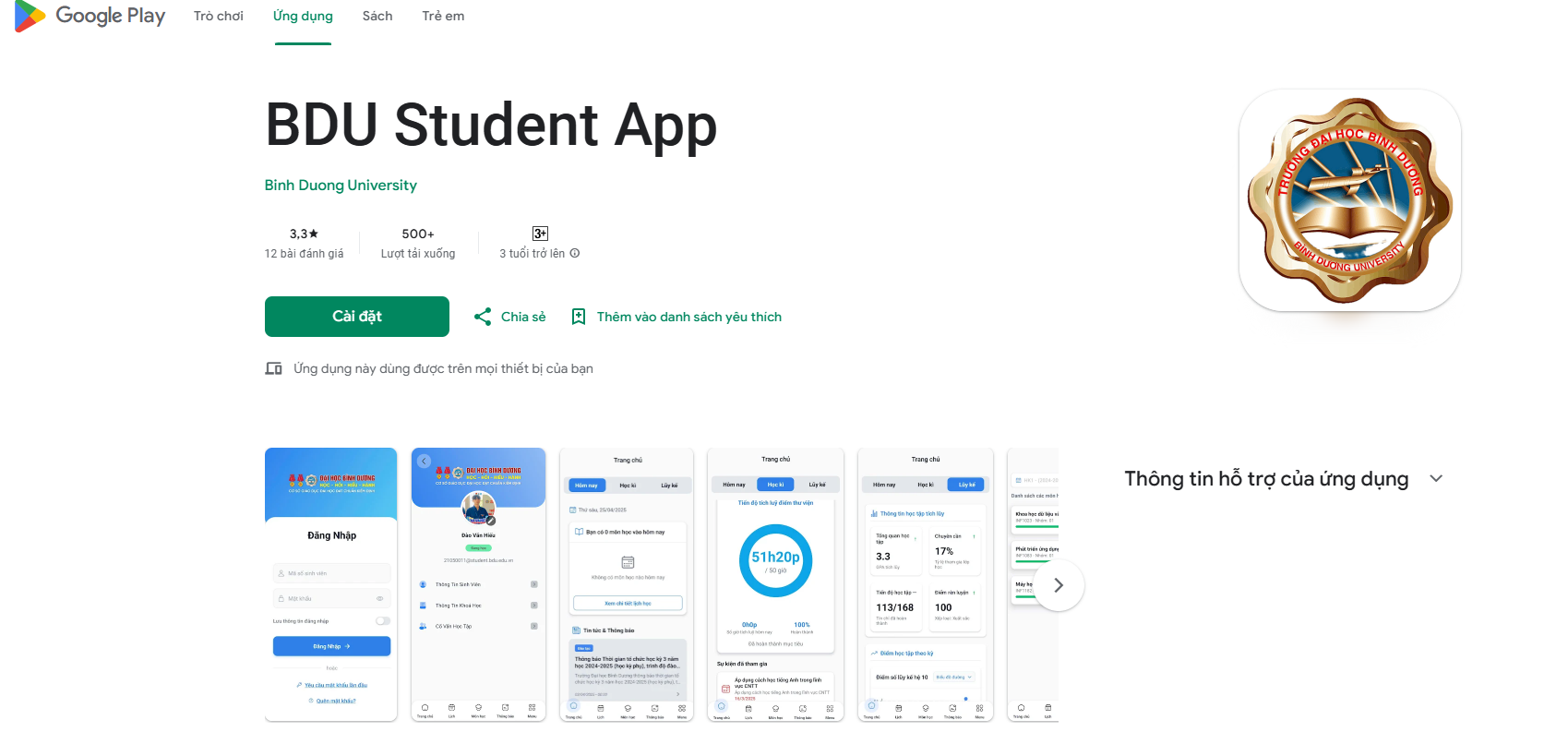 HƯỚNG DẪN CÀI ĐẶT VÀ SỬ DỤNG ỨNG DỤNG BDU STUDENT